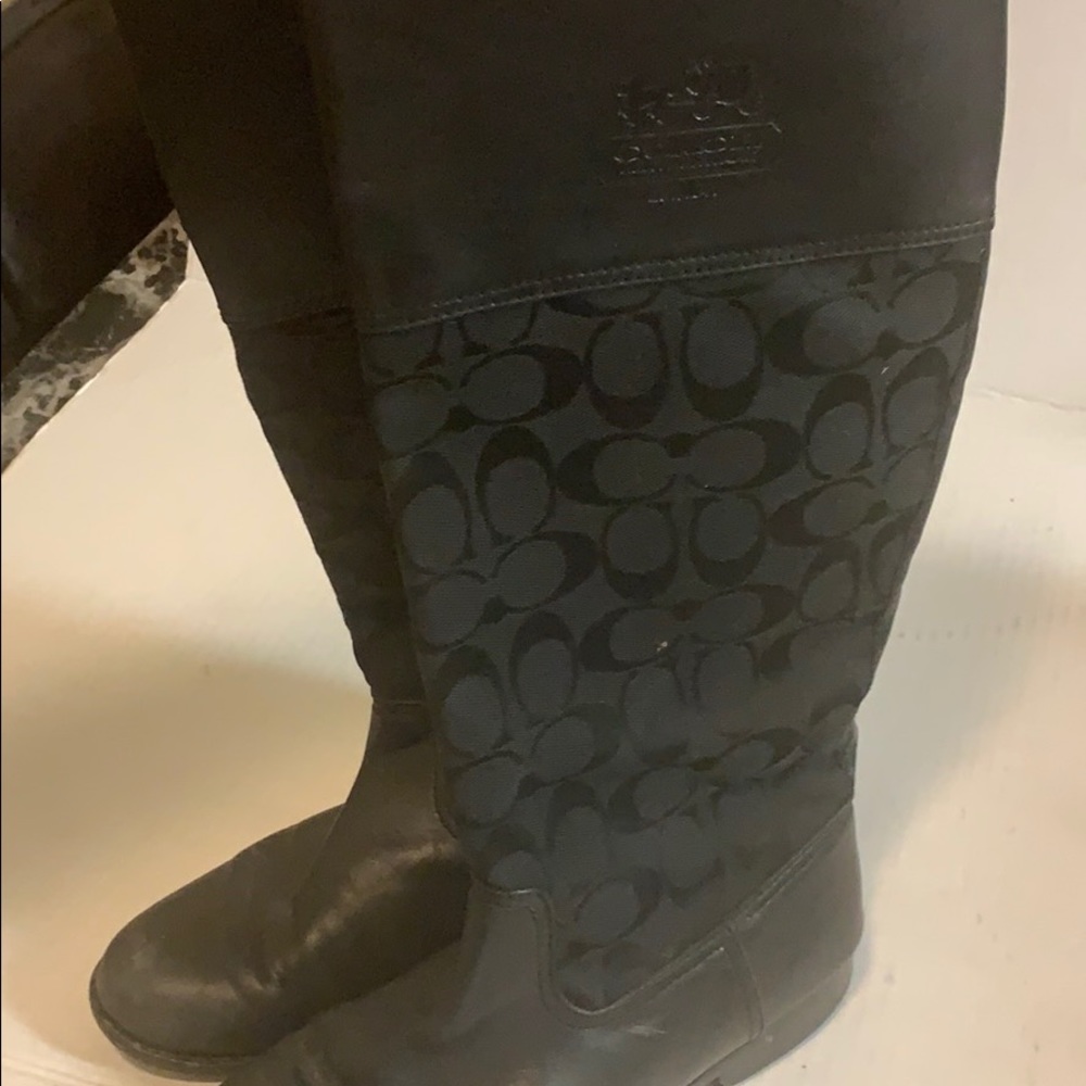COACH LEATHER black Coach BOOTS
